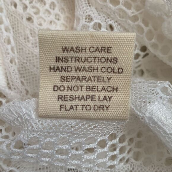 Designer Swimwear Lace Crochet Cover-up Kimono Wrap M white - Picture 10 of 10